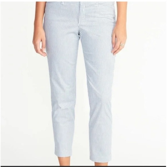 TOMMY HILFIGER white ankle pants with and white stripes size 10 - Picture 3 of 14